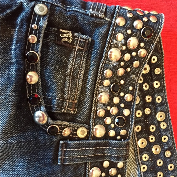 Miss Me Denim - Miss Me size 27 black denim with Extreme Bling!